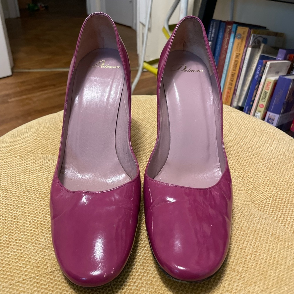 Delmas patent leather high heels size 8